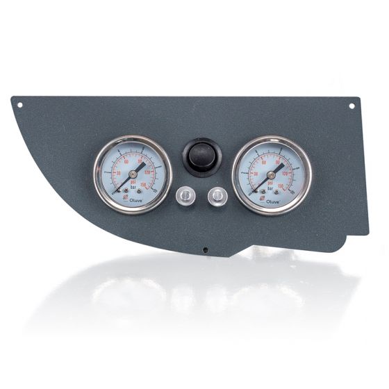 Universeel Manometer paneel Ø 40 mm 2-weg Systeem Mat Grijs met zwarte knop