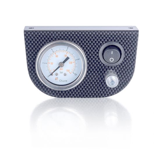 Oluve Manometer Paneel Ø 40 mm 1-weg systeem Carbon-Look met zwarte knop